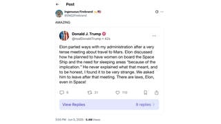 Fact Check: Post Attributed To Trump About 'Implication' Said To Have Been Mentioned By Musk During Meeting About Mars Is NOT Authentic 