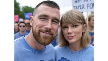 Fact Check: AI Photo In Fictional Story About Taylor Swift And Travis Kelce Attending 'No Kings' Protest -- Several Details Don't Match