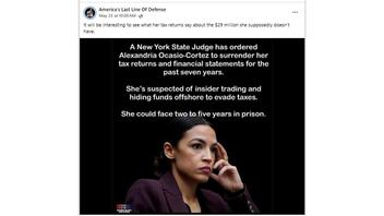 Fact Check: Fictional Story That NY Judge Demanded Rep. Ocasio-Cortez's Tax Returns Originated On Self-Described Satire Page