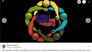 Fact Check: Artist Said He Made Up SATIRICAL Logo For A 'Leaked' Kamala Harris 2028 Presidential Campaign 'As a Joke'