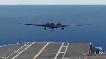 Fact Check: Videogame Video Shows B2 Bomber Landing On Aircraft Carrier -- Not Real, Not Recent