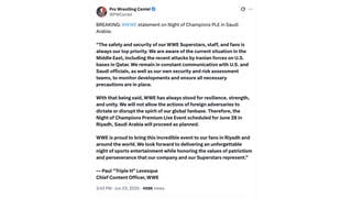Fact Check: Statement About Night Of Champions In Riyadh, Saudi Arabia, Did NOT Originate From WWE 