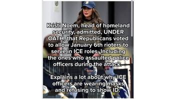 Fact Check: Fictional Story That Kristi Noem 'Admitted' ICE Hired Pardoned Jan. 6 Rioters Originated On Self-Described Satire Page