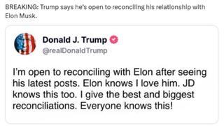 Fact Check: President Trump Did NOT Post On Truth Social That He is 'Open to reconciling with Elon' As Of June 11, 2025