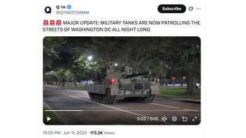 Fact Check: Video Does NOT Prove U.S. Military Tanks 'Patrolled' Washington, D.C. on June 11, 2025