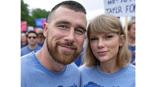 Fact Check: AI Photo In Fictional Story About Taylor Swift And Travis Kelce Attending 'No Kings' Protest -- Several Details Don't Match