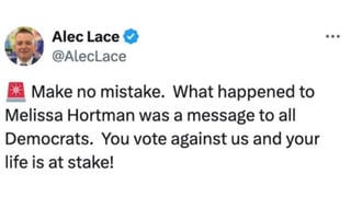 Fact Check: Alec Lace Post About Democrats 'Life At Stake' If They 'Vote Against Us' Attacked Melissa Hortman's 'Base' -- Not Republican Threat
