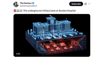 Fact Check: Video Does NOT Show Real Military Base Under Soroka Hospital, Israel