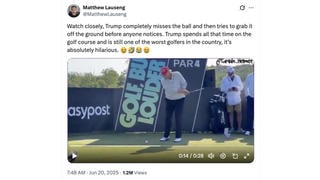 Fact Check: Old Video Does NOT Authentically Show Trump Missing The Ball While Playing Golf