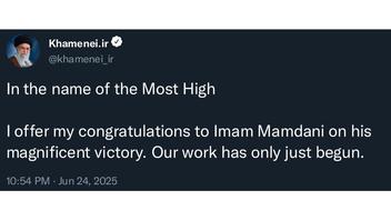 Fact Check: 'Tweet' From Ali Khameini To Mamdani Is Fake, Original Poster Said After People Took It Seriously