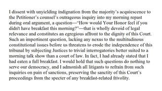 Fact Check: Supreme Court Dissent Did NOT Mention Question About Breakfast