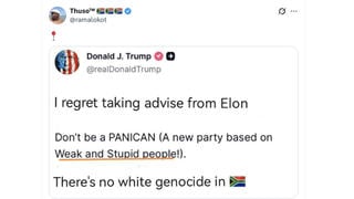 Fact Check: Trump Did NOT Write 'I Regret Taking Advise From Elon', Reject 'White Genocide' Theory in South Africa