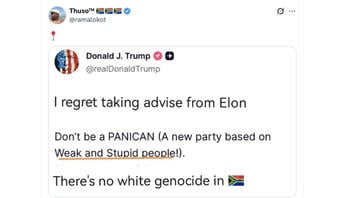Fact Check: Trump Did NOT Write 'I Regret Taking Advise From Elon', Reject 'White Genocide' Theory in South Africa