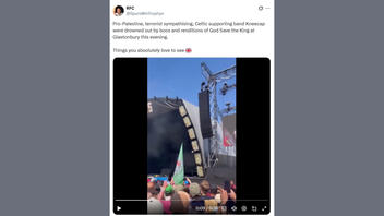 Fact Check: Glastonbury Crowd Did NOT Boo, Sing 'God Save the King' in Protest Against Kneecap Performance