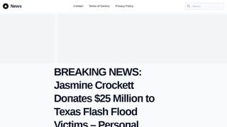 Fact Check: Rep. Jasmine Crockett Did NOT Announce She'll Personally Donate $25 Million To Victims Of Texas Floods -- One Of Several Fake Celebrity Announcements By Clickbait Site