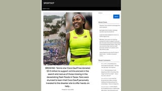 Fact Check: FAKE Story About Coco Gauff Donating $3 Million For Texas Flood Victims Makes Up Quotes