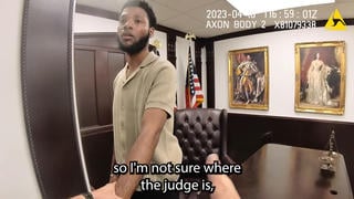 Fact Check: Staged Video Shows Cop Attempting To Arrest Black Judge In Courtroom -- Actors On A Set