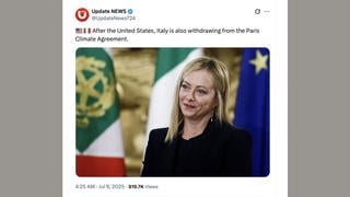 Fact Check: Italy Did NOT Withdraw From The Paris Climate Agreement, As Of July 9, 2025