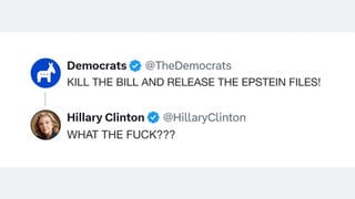 Fact Check: Hillary Clinton Did NOT Tweet 'What The Fuck' In Response To A Democrat Tweet Calling For Epstein Files Release