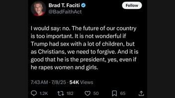 Fact Check: FAKE Persona 'Brad T. Faciti' (BadFaithAct) Posted About Forgiving Trump 'Even If He Rapes Women and Children' 
