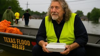 Fact Check: Clickbait Robert Plant Story About Texas Flood Donation Illustrated With AI-Generated Photo -- Contradictory Details