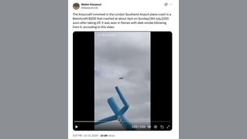 Fact Check: Video Does NOT Show London Southend Airport Beechcraft B200 Plane Crash