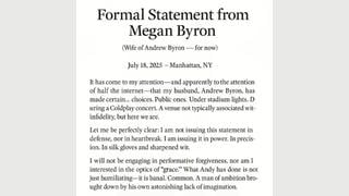 Fact Check: Authenticity Of 'Formal' Statement Attributed To Megan Byron Is UNCONFIRMED