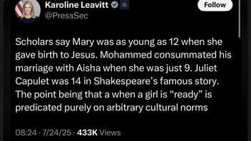 Fact Check: Karoline Leavitt Did NOT Post 'Mary Was As Young As 12 When She Gave Birth To Jesus' On X July 24, 2025