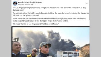 Fact Check: Los Angeles Firefighters Are NOT Suing Gov. Gavin Newsom For Refusing To Turn On Water During Fires -- It's Satire