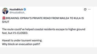 News: Oprah Winfrey DENIES Claims She Delayed Opening Her Private Road To Hawaiians Fleeing Tsunami Warnings