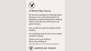 Fact Check: FAKE American Eagle Statement About Sydney Sweeney Ad Campaign Did NOT Originate From Company's Pages
