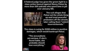 Fact Check: Nancy Pelosi Did NOT Face $350 Million Lawsuit From 500 January 6 Defendants, in June 2025