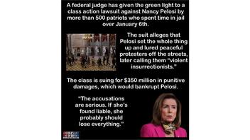 Fact Check: Nancy Pelosi Did NOT Face $350 Million Lawsuit From 500 January 6 Defendants, in June 2025