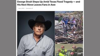 Fact Check: George Strait Did NOT Announce $3.5 Million Donation to Help Texas Flood Recovery