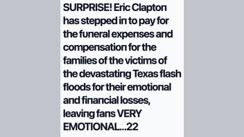Fact Check: Eric Clapton Did NOT Announce He Would Pay Funeral Expenses for Texas Flood Victims