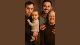 Fact Check: AI Photos Of Father Ben With Down Syndrome And Son Noah Are NOT Real -- Clickbait
