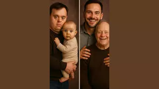 Fact Check: AI Photos Of Father Ben With Down Syndrome And Son Noah Are NOT Real -- Clickbait