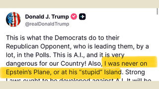 Fact Check: Donald Trump DID Post He Was Never On Epstein's Plane Or His 'Stupid' Island' -- In 2024