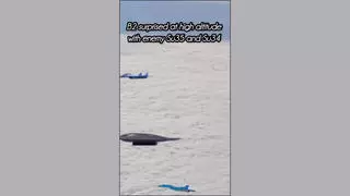 Fact Check: Video Game Footage Shows B-2 Bomber 'Surprised At High Altitude' By Su-35 and Su-34 -- Not Real Event