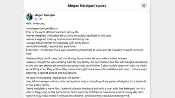 Fact Check: Statement By 'Megan Kerrigan Byron' On Facebook Was NOT Posted By Her Original, Now-Deleted, Account