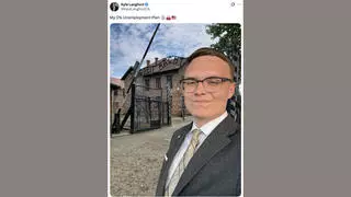 Fact Check: California Governor Candidate Kyle Langford DID Post Auschwitz Photo as '0% Unemployment Plan'