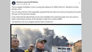 Fact Check: Los Angeles Firefighters Are NOT Suing Gov. Gavin Newsom For Refusing To Turn On Water During Fires -- It's Satire