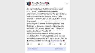 Fact Check: Donald Trump Did NOT Post About 'Disrespect' From Indian PM Narendra Modi