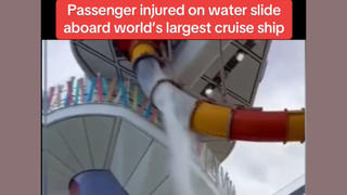 Fact Check: Video Of Man Falling From Cruise Ship Waterslide Is NOT Authentic -- News Report Edited