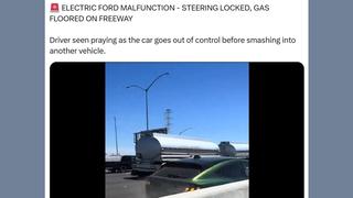 Fact Check: Video Does NOT Show 'Electric Ford Malfunction' With 'Steering Locked, Gas Floored'