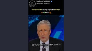 Fact Check: Jon Stewart Did NOT Make This 'Savage Reply To Trump's India Tariff' On The Daily Show -- Video Is Fake