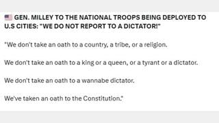 Fact Check: Retired Gen. Mark Milley Did NOT Tell Troops Being Deployed To U.S. Cities 'We Do Not Report To A Dictator' -- He Said It Two Years Before Trump Sent National Guard To Los Angeles, D.C.