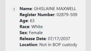 Fact Check: Bureau Of Prisons Inmate Search DID Say Ghislaine Maxwell Was 'Not In BOP Custody' On August 1, 2025 -- But Only Temporarily