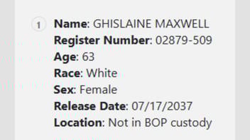 Fact Check: Bureau Of Prisons Inmate Search DID Say Ghislaine Maxwell Was 'Not In BOP Custody' On August 1, 2025 -- But Only Temporarily