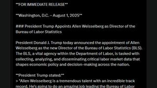 Fact Check: President Trump Did NOT Name Former Trump Org CFO Allen Wiesselberg To Be Bureau Of Labor Statistics Director
